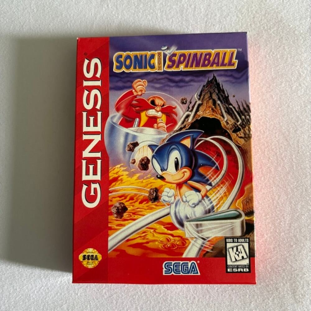 Sonic the Hedgehog Spinball (Sega Genesis 1993) CIB Cardboard Box Tested